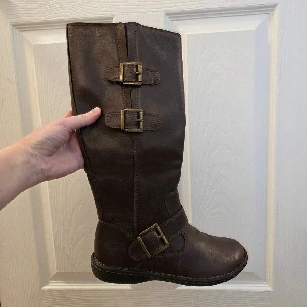 B.O.C. Born Concept Brown Tall Riding Boots Buckle Equestrian Outdoor Size 7.5M - Picture 2 of 5